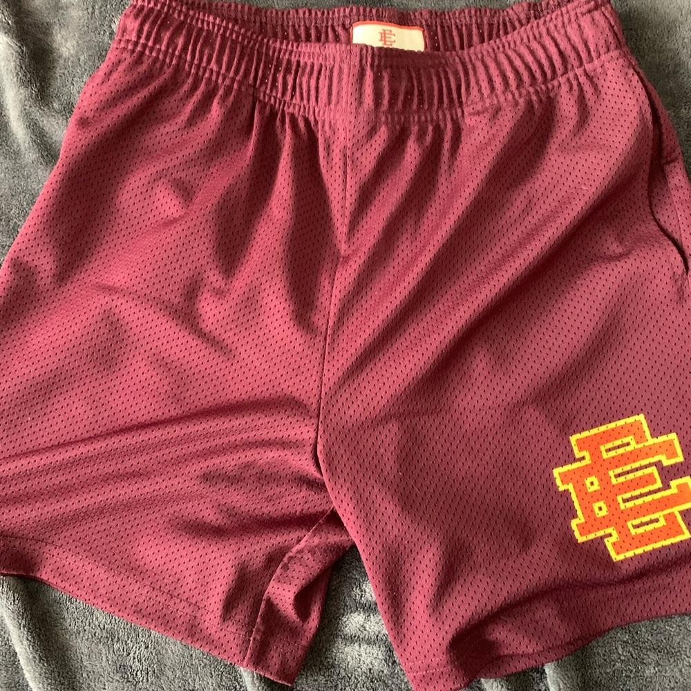 Red Eric Emanuel mesh shorts